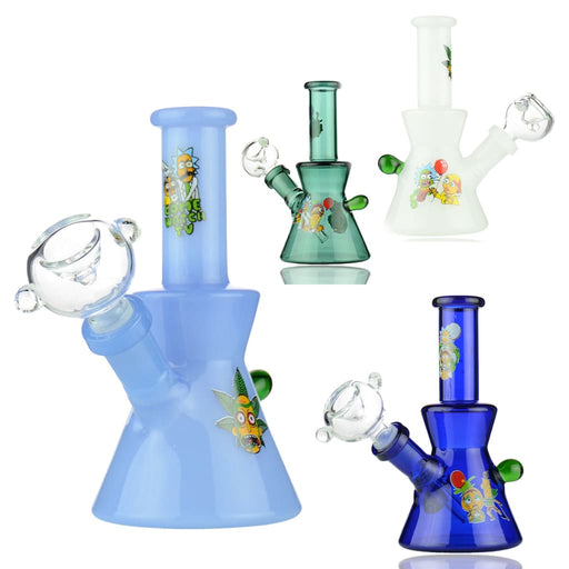 5 Mini Ricky Beaker Color Tube Glass With 14mm Male Bowl