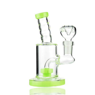 Slime color water pipe with 14mm male bowl and round showerhead percolator