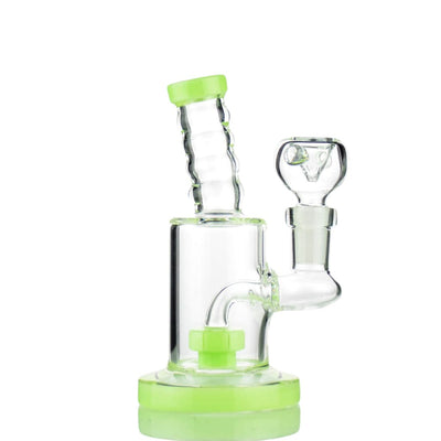 Slime color water pipe with 14mm male bowl and round showerhead percolator