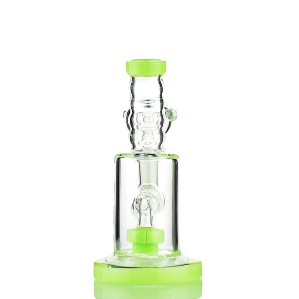 Slime color water pipe with 14mm male bowl and round showerhead percolator