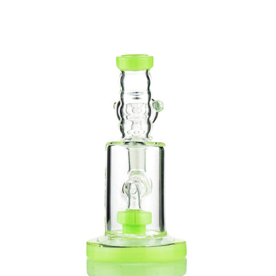 Slime color water pipe with 14mm male bowl and round showerhead percolator