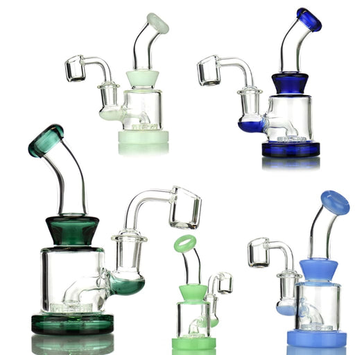 5 Mini Water Pipe Rig With Shower And 14mm Male Banger