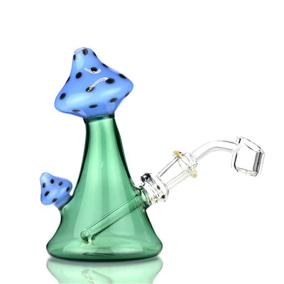Mushroom design color tube glass water pipe, 5.5 inch with 14mm bowl