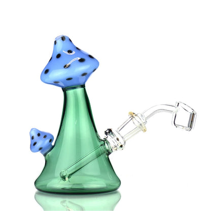 Mushroom design color tube glass water pipe, 5.5 inch with 14mm bowl