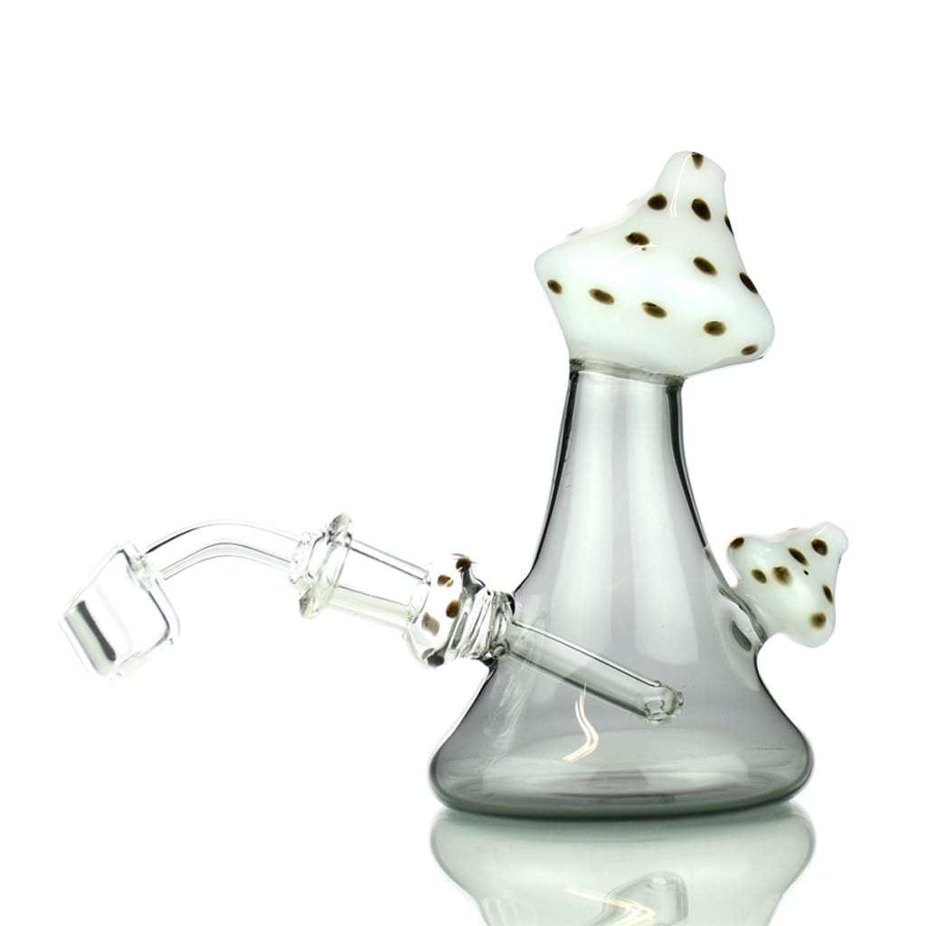 Mushroom design color tube glass water pipe, 5.5 inch with 14mm bowl