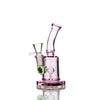 5’ Pink Glass Water Pipe With Green Accents And 14mm Male Bowl – Locket Design