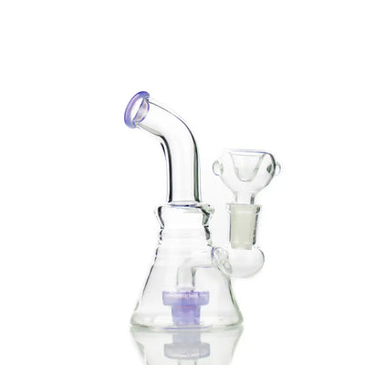 Glass water pipe with purple accents, Slime Conical Bong Water Pipe with 14mm Male Bowl for smooth hits