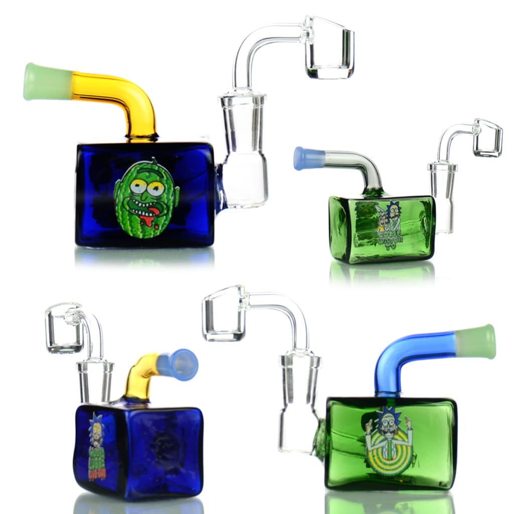 High-quality water pipe cubic body rig with colorful cartoon designs and 14mm male banger