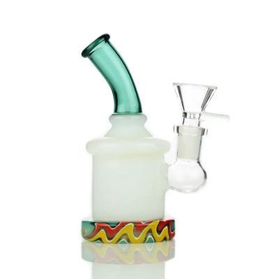 Colorful 5 inch Wig Wag Base Water Pipe with Round Shower and 14mm Male Bowl