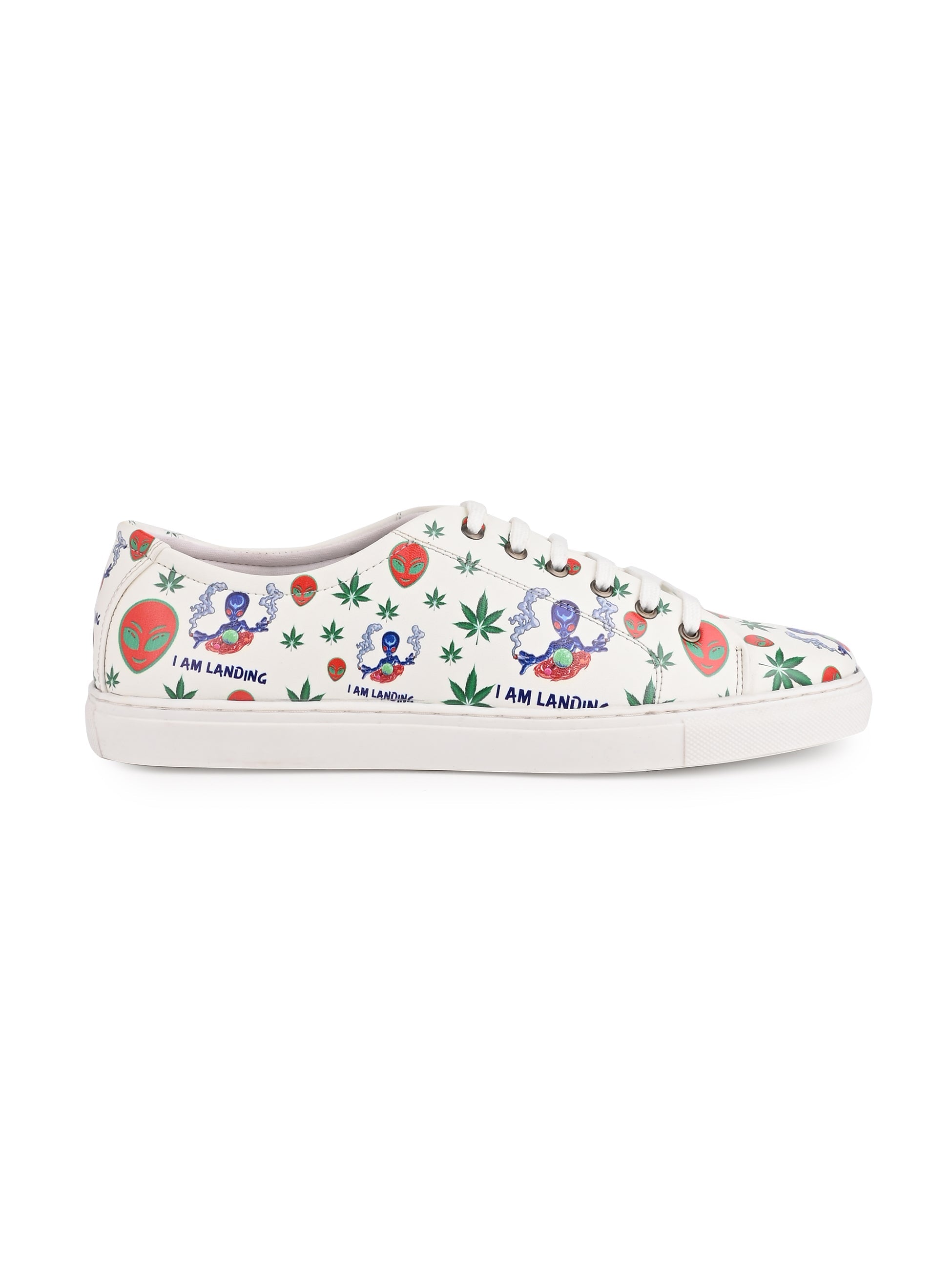 Snow White Botanical Print Vegan Leather Shoes