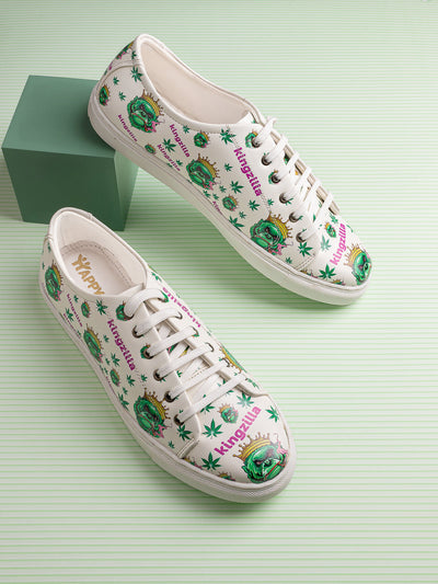 Kingzilla Botanical Pattern Vegan Leather Sneakers