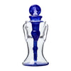 Opal Mini Recycler Dab Rig: Decorative glass perfume bottle with blue stopper and inner stem