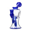 Opal Mini Recycler Dab Rig - 6.5” Handcrafted Color Water Pipe with Blue Accents and Curved Shape