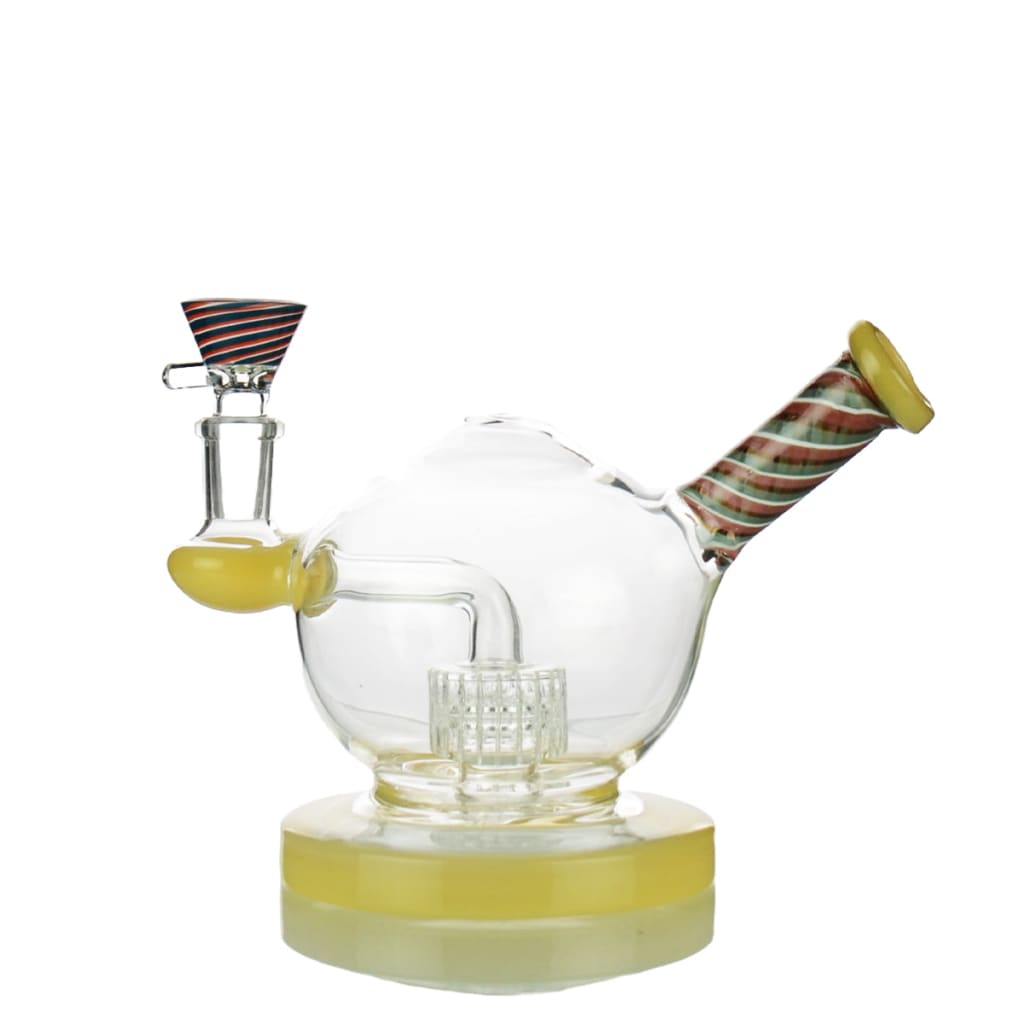 Sphere Glass Bong With Colorful Accents And a Round Base For Smooth Hits