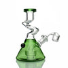 Green glass beaker rig water pipe with round perc and 45° male banger attachment