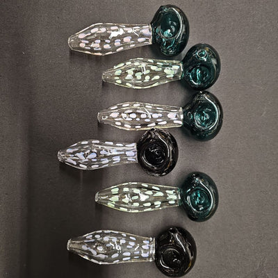 Six polkadot glass spoon pipes made of borosilicate glass for a superior smoking experience