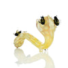 Sherlock Glass Pipe shaped like a snake with Honeycomb Design and Stone Art Bees