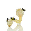 Sherlock Glass Pipe with Honeycomb Design and Stone Art Bees, curved tube design