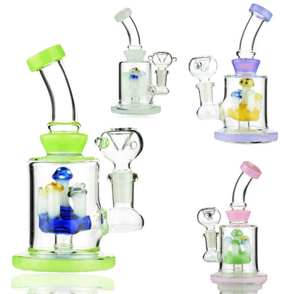 Slime Color Water Pipe With Mushroom Shower And Colorful Glass Percolators