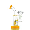 American Rod Color water pipe with yellow accents, 14mm male bowl for a top smoking experience