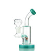 American Rod Color water pipe with curved neck, teal accents, 14mm male bowl for smoking