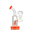 American Rod Color glass water pipe with orange accents and a 14mm male bowl