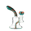 Rod Color Reversal Glass Water Pipe with Teal and Orange Accents for Smooth Sessions