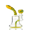 Rod Color Reversal Glass Water Pipe with Yellow & Green Accents for Smooth Sessions