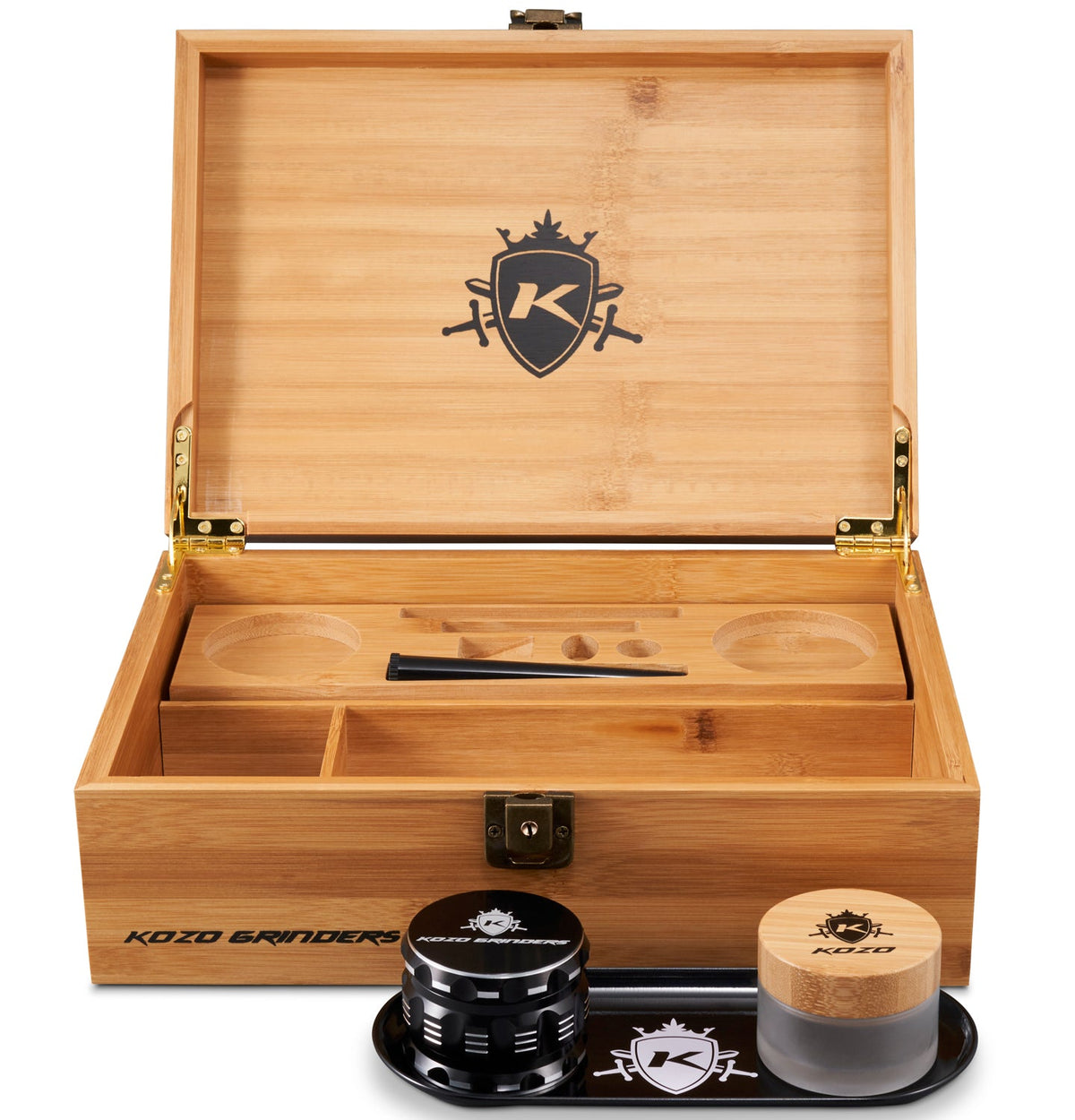 Kozo XL Stash Box Set with Hinged Lid & Grinder – image 1