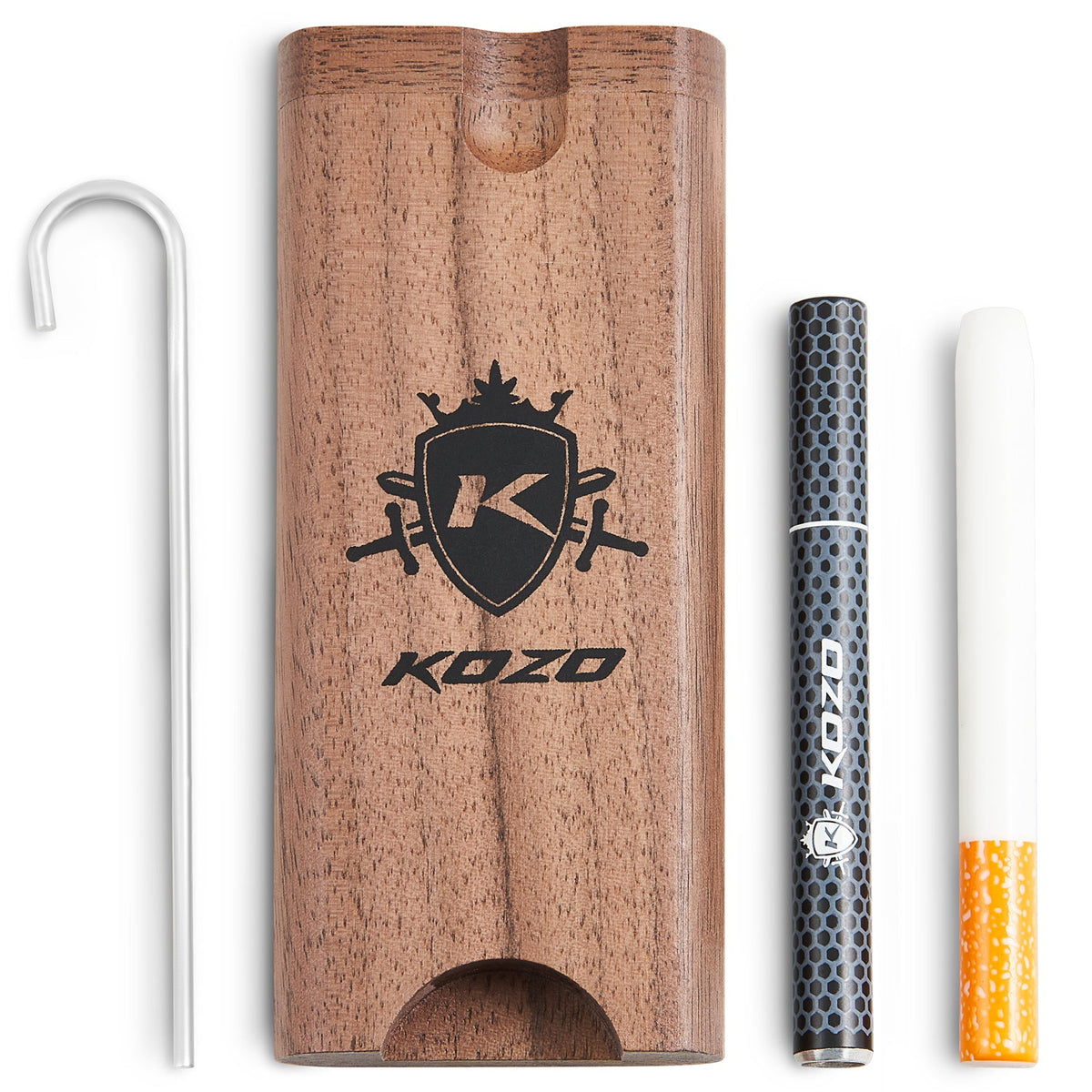 Kozo Compact Wood Dugout with Cleaning Rod