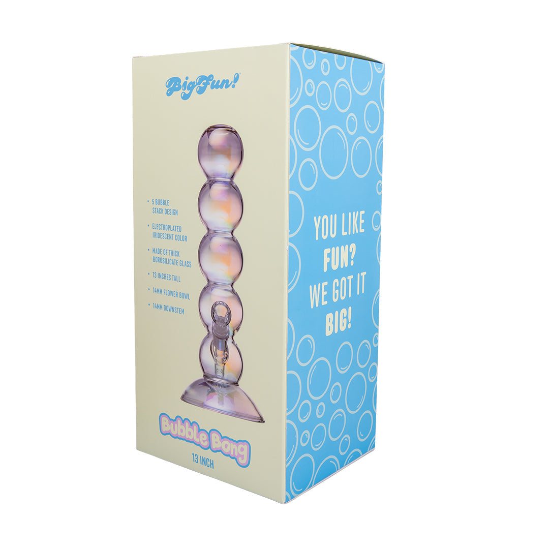 Iridescent Bubble Glass Water Pipe