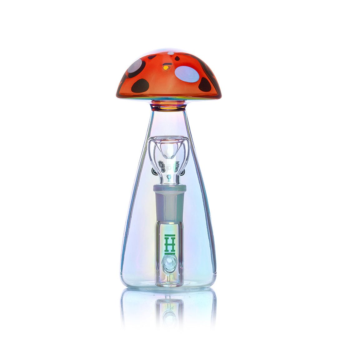 Trippy Shroom Iridescent Glass Water Pipe