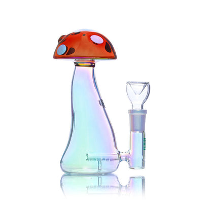 Trippy Shroom Iridescent Glass Water Pipe