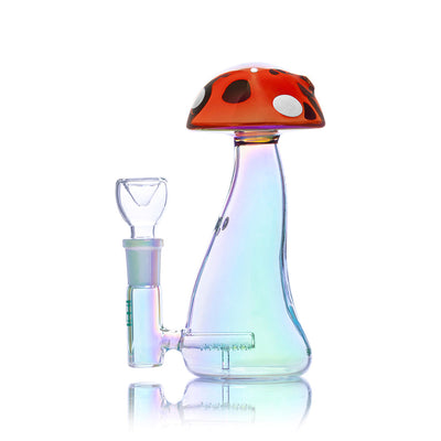 Trippy Shroom Iridescent Glass Water Pipe