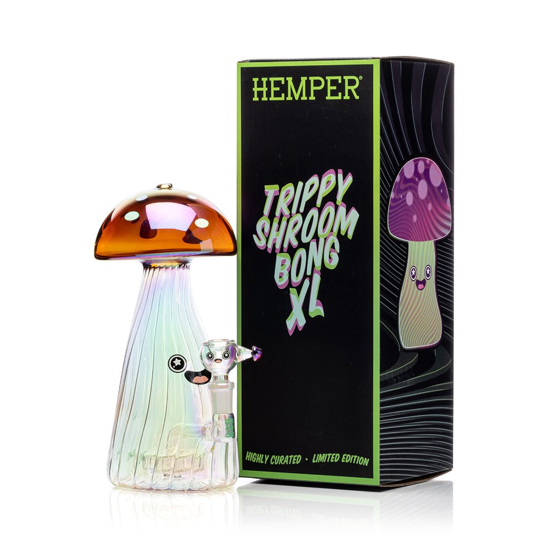 Trippy Shroom Iridescent Glass Water Pipe