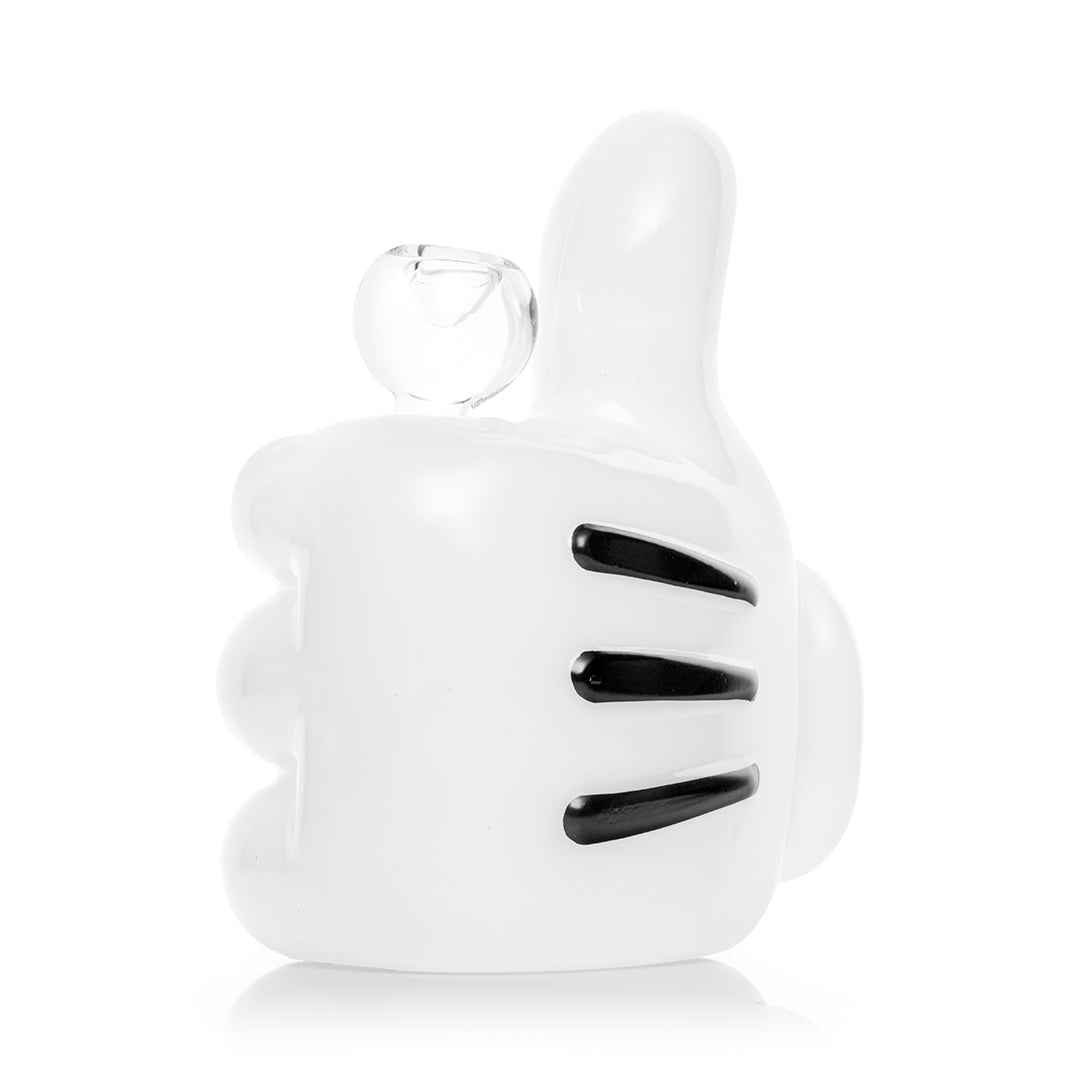 Cartoon Hand Thumbs Up & Middle Finger Glass Pipe