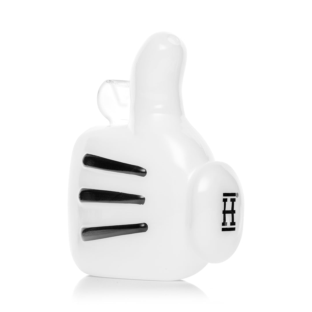 Cartoon Hand Thumbs Up & Middle Finger Glass Pipe