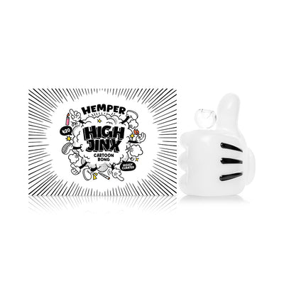 Cartoon Hand Thumbs Up & Middle Finger Glass Pipe