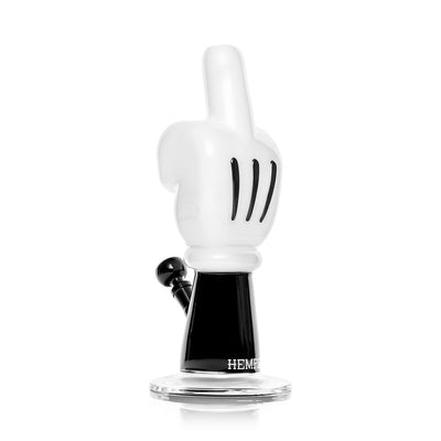 Cartoon Hand Thumbs Up & Middle Finger Glass Pipe