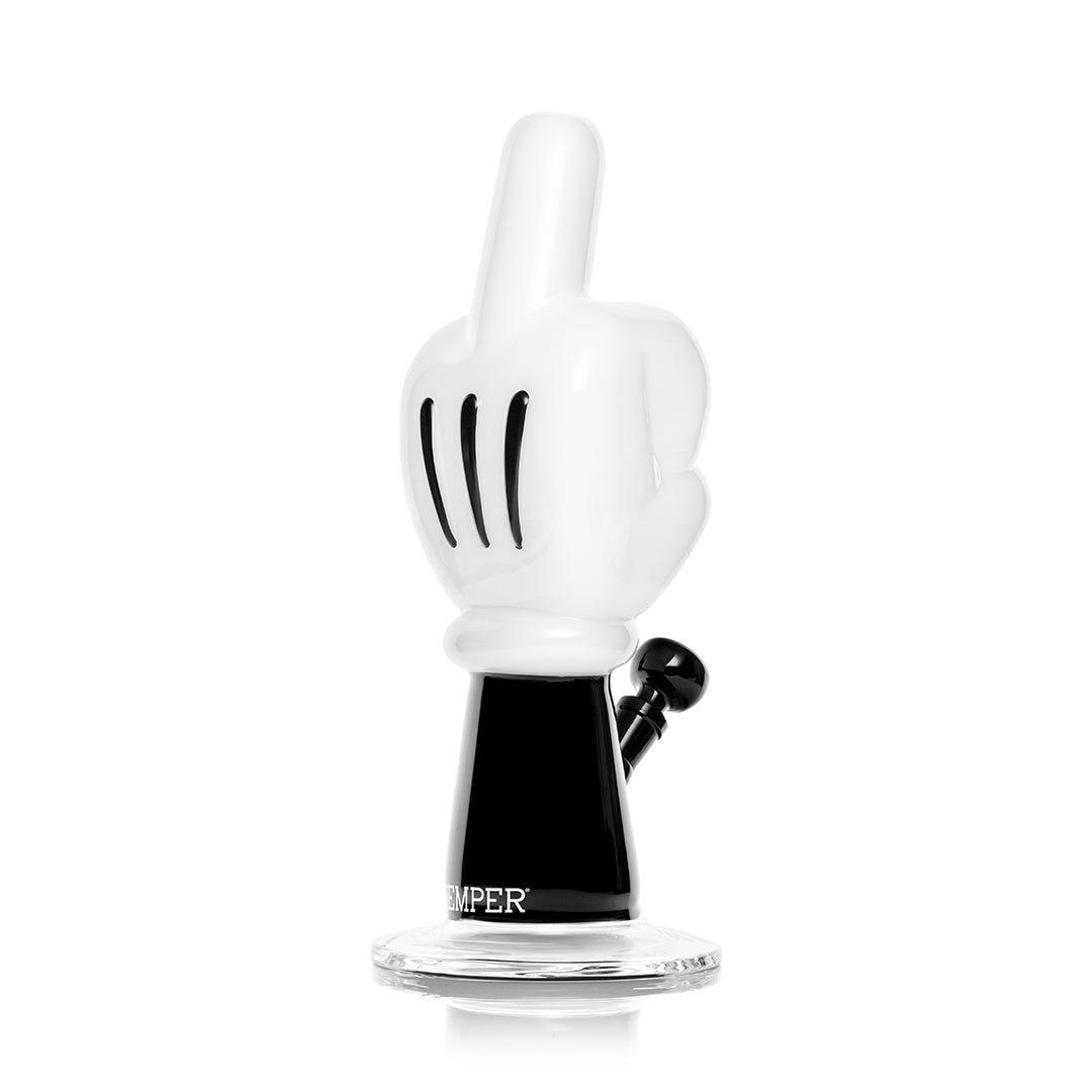 Cartoon Hand Thumbs Up & Middle Finger Glass Pipe