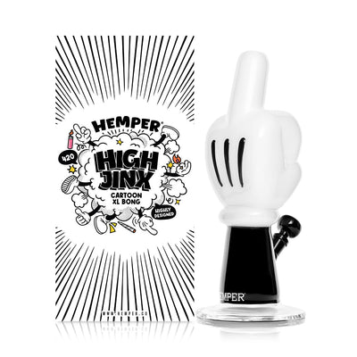 Cartoon Hand Thumbs Up & Middle Finger Glass Pipe