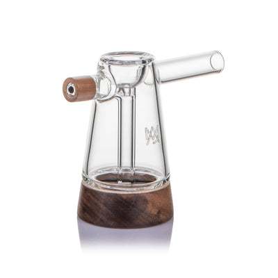 MJ Arsenal Mesa Glass Bubbler with Walnut Accents