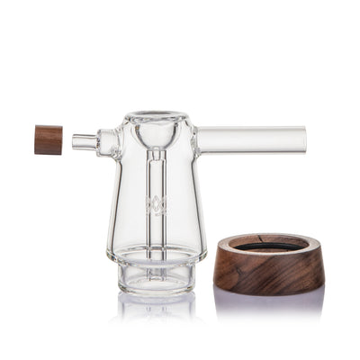 MJ Arsenal Mesa Glass Bubbler with Walnut Accents