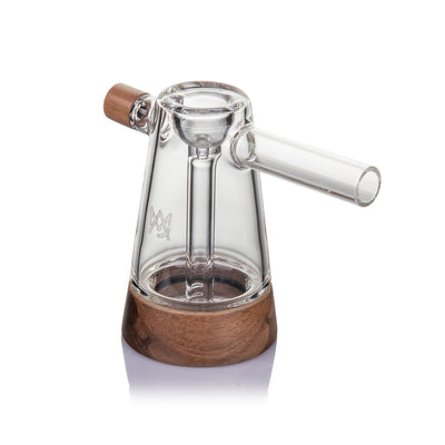 MJ Arsenal Mesa Glass Bubbler with Walnut Accents
