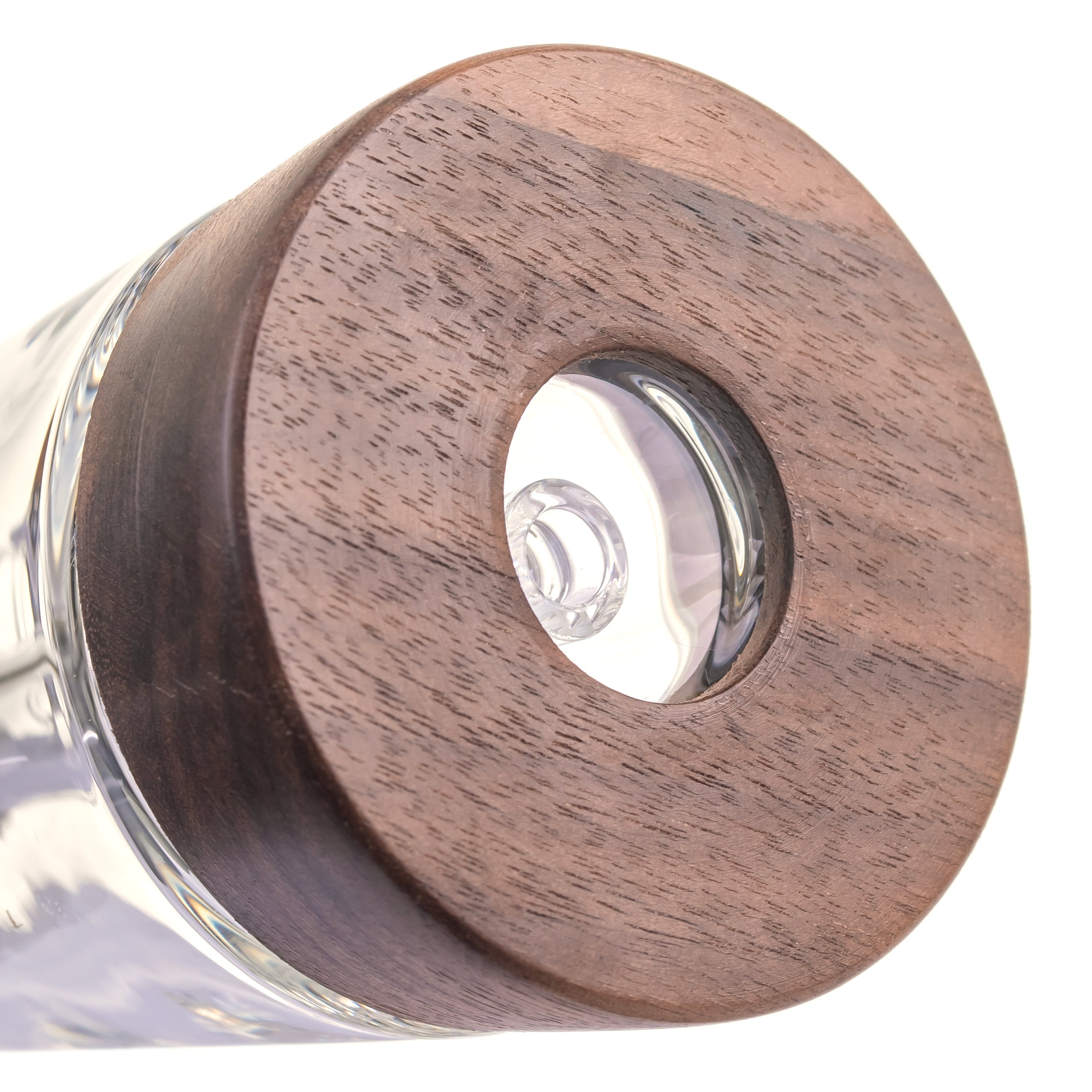 MJ Arsenal Mesa Glass Bubbler with Walnut Accents