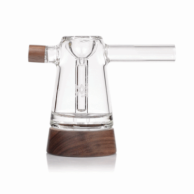 MJ Arsenal Mesa Glass Bubbler with Walnut Accents