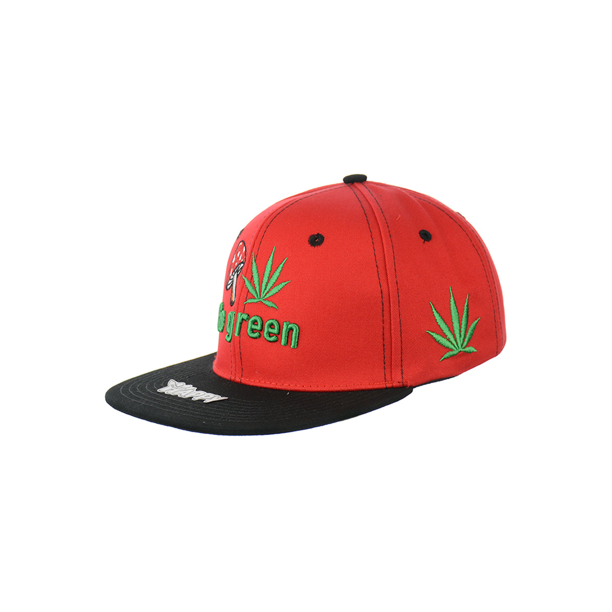 Forest Fungi Embroidered Cotton Snapback Cap