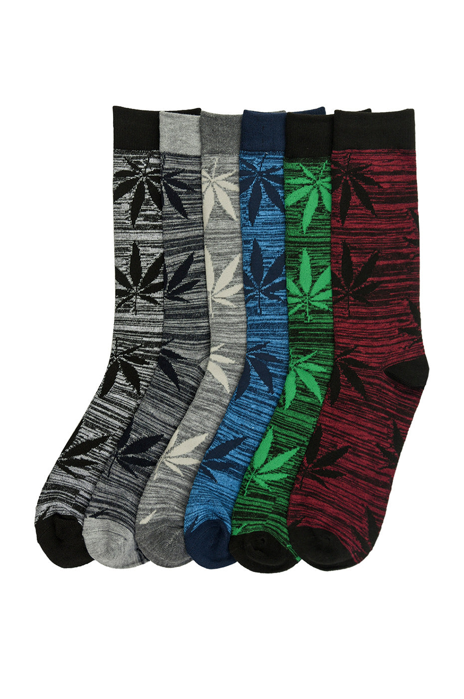 Premium Patterned Crew Socks - 12 Pairs