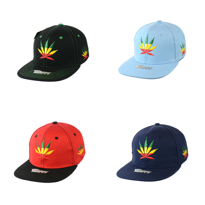 Good Vibes Rasta Leaf Embroidered Snapback Hat