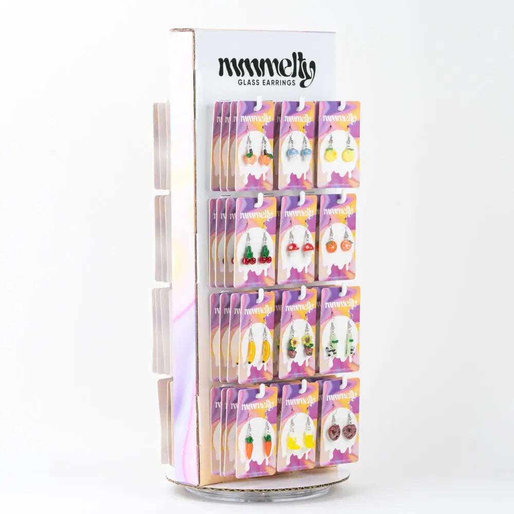 72pc assorted earring set with colorful fruity glass charms